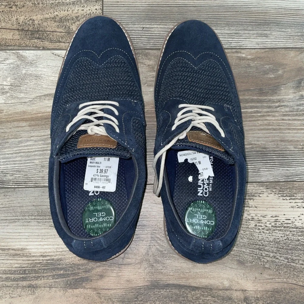 Nunn Bush Barklay Wingtip Oxford Men's Oxford-Size 11M—Navy‎ Multi